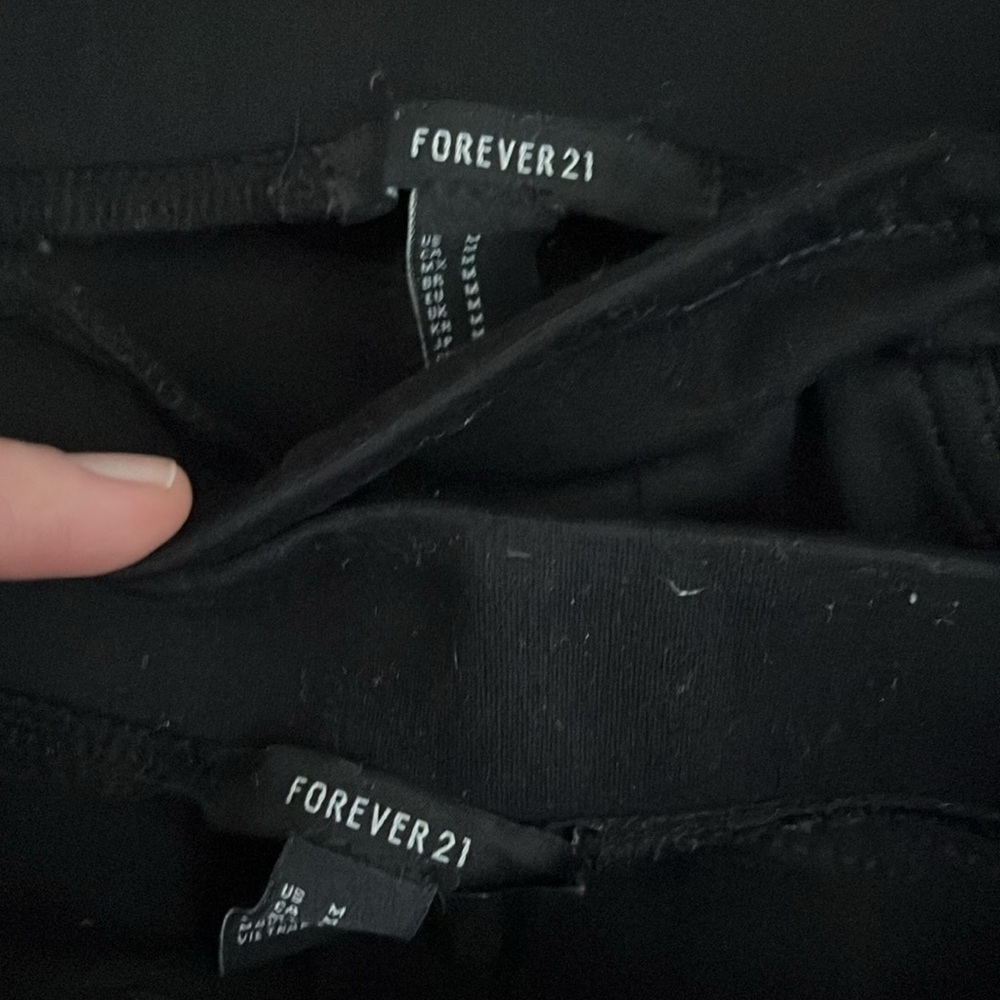 2 Pair Forever 21 Black Ponte Pant, worn - Picture 4 of 5